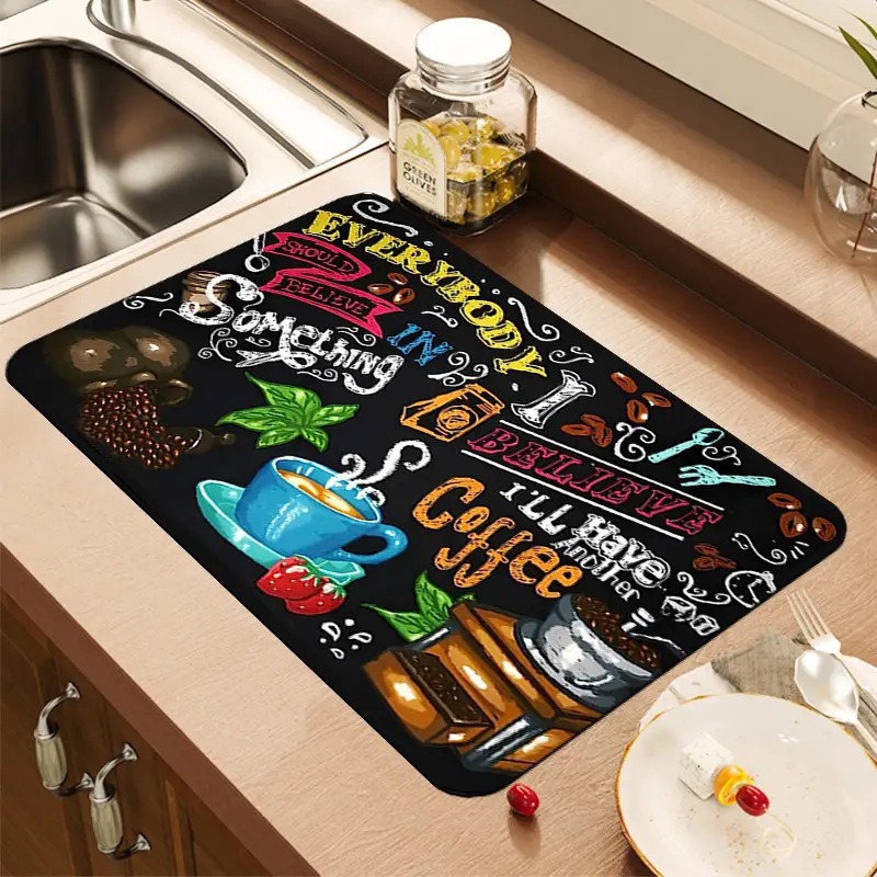 Bar Mat Rubber - Tapis de séchage de cuisine créatif